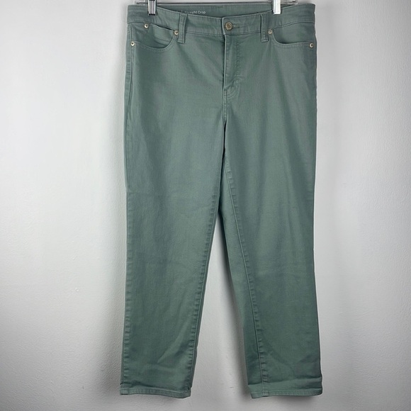 Talbots Flawless Size 8 Straight Crop Green Women's Jeans - Picture 3 of 11